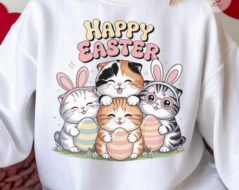 Kawaii Easter Cats PNG, Kitten Bunny Ears Clipart (Digital Download)