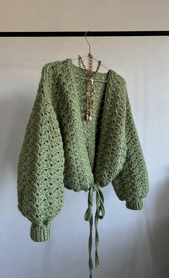 The Wasabi Chunky Crochet Cardigan - PDF Pattern download UK terms - Intermediate