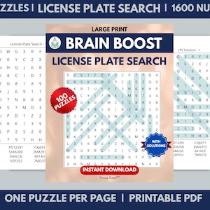 Brain Boost Number Plate Search Puzzle | Cognitive Exercise PDF (Instant Download)