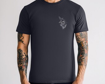 T-shirt Homme 'Bénis Soient Les Artisans De Paix' Avec Ligne Bleue Fine - Taille S à 4XL, Coton Gildan