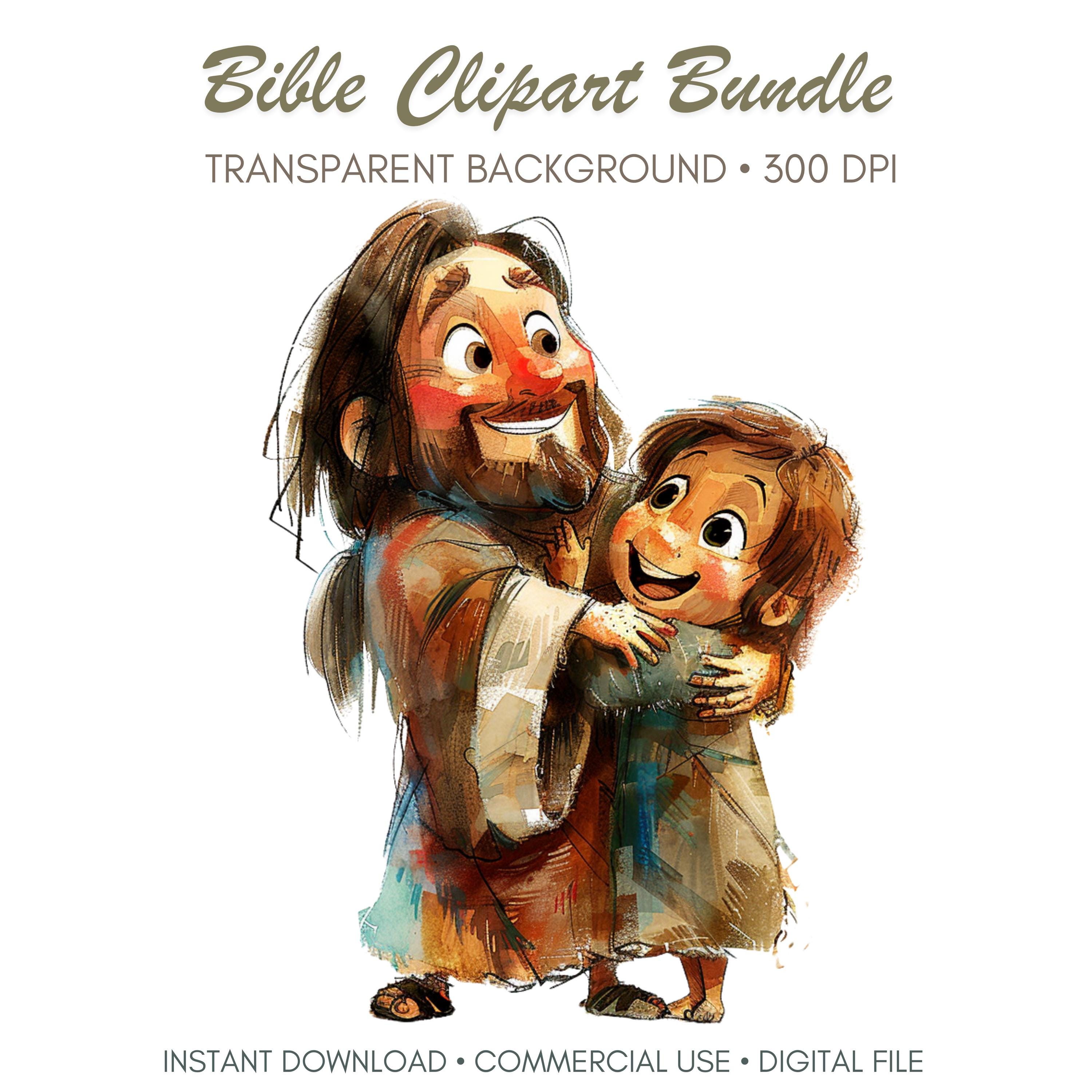 Bible Clipart Bundle 101 PNG Files, Christian Watercolor Clipart, Bible ...