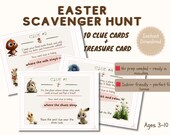 Easter Scavenger Hunt Printable, Easter Treasure Hunt Clues for Kids, Indoor Easter Game, Easter Egg Hunt Clues, Instant Download PDF