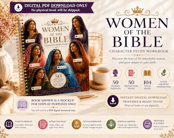 Women of the Bible Study Guide, 50 Women Bible Character Study, Christian Workbook, Bible Study Journal, Printable PDF