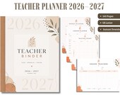 Teacher Planner 2026-2027 Printable Teacher Binder PDF, Teacher Organizer, Lesson Planner, Grade Tracker, US Letter
