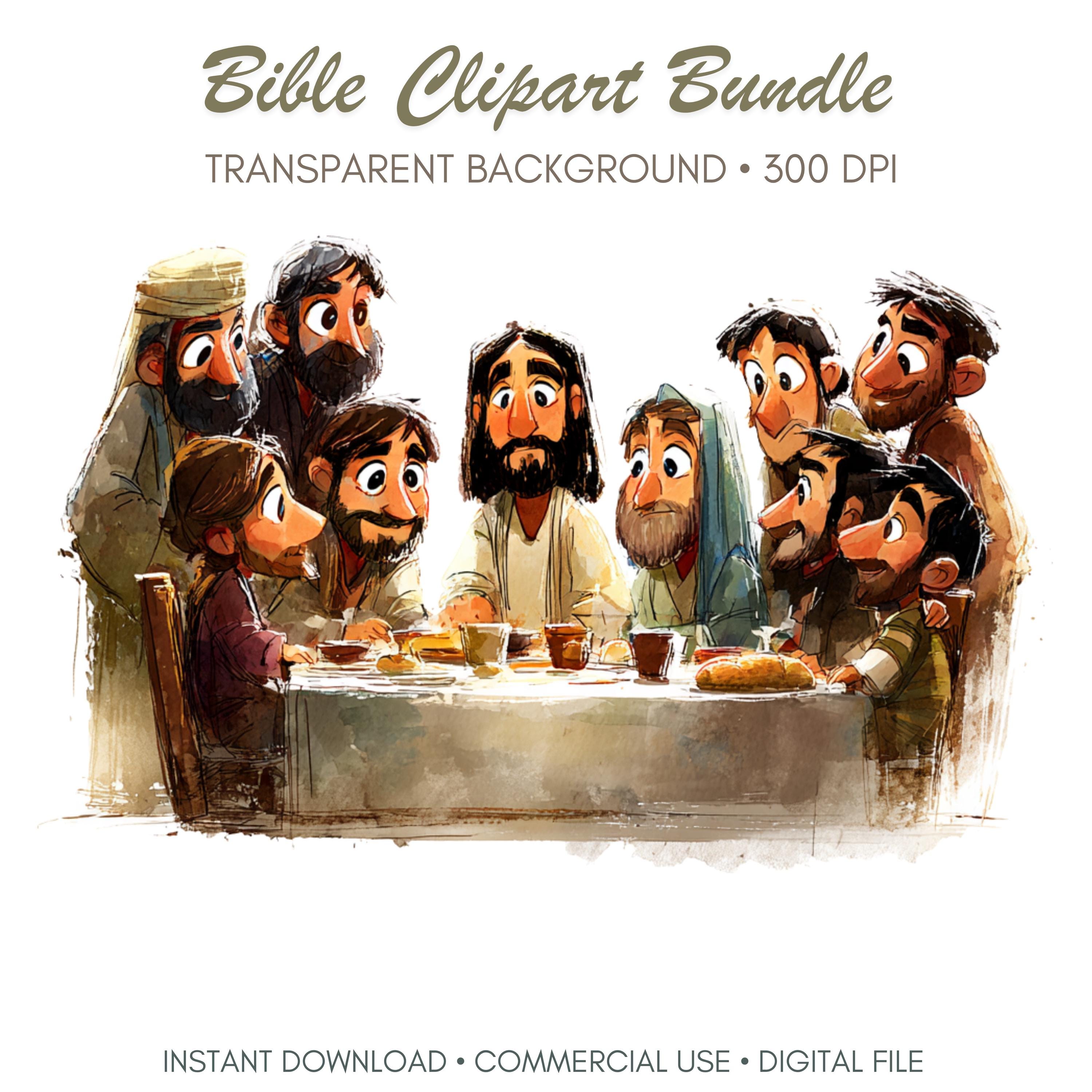 Bible Clipart Bundle 101 PNG Old & New Testament, Christian Watercolor ...
