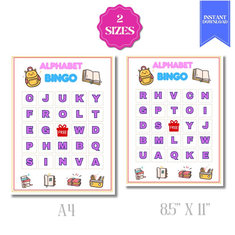 Alphabet Bingo Game Printable ,learn ABC Letters, Preschool ...