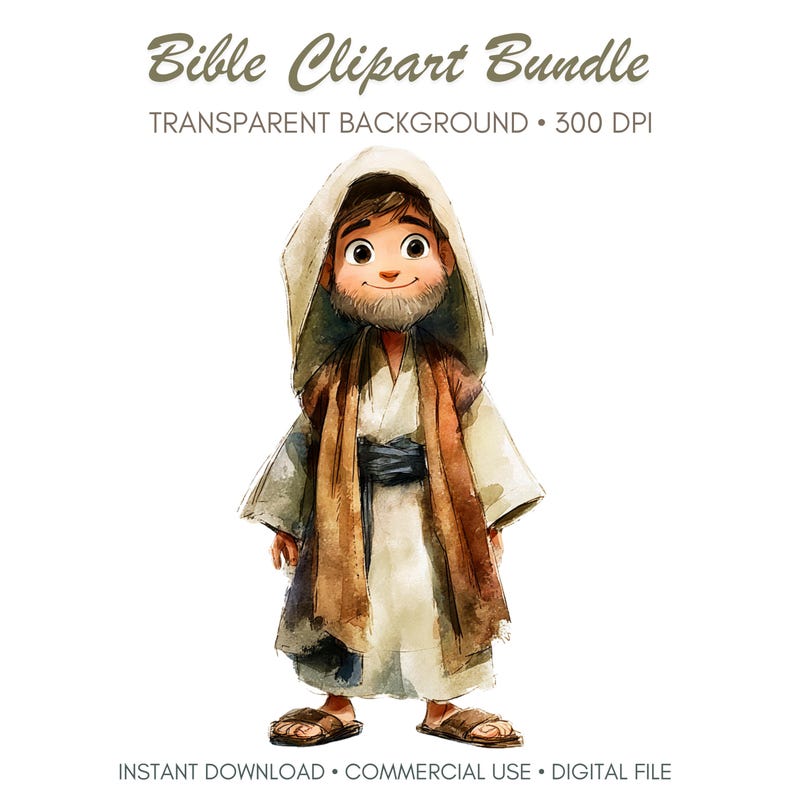 Bible Clipart Bundle 101 PNG Files, Christian Watercolor Clipart, Bible ...
