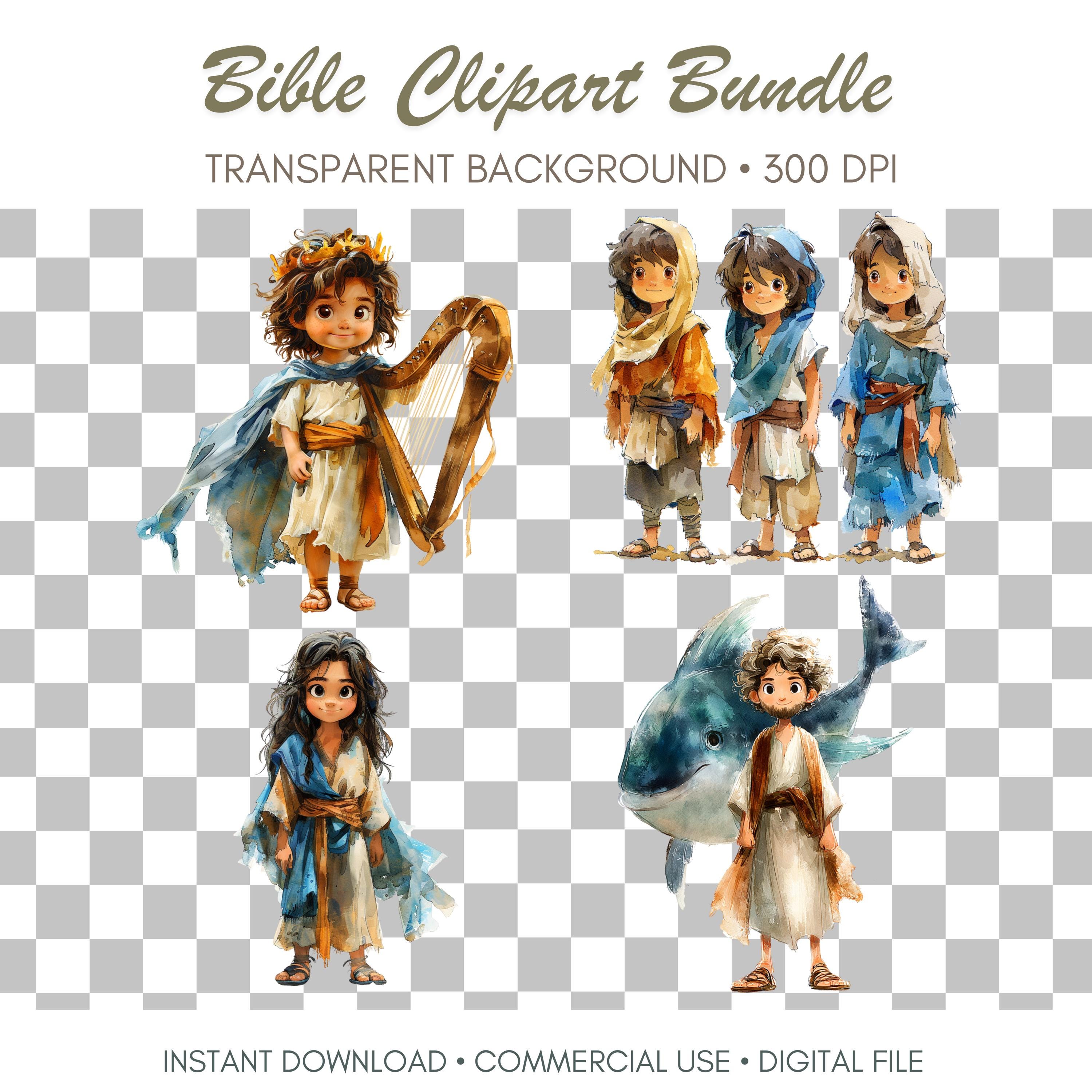 Bible Clipart Bundle 101 PNG Files, Christian Watercolor Clipart, Bible ...