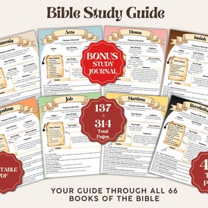 Bible Study Guide, Bible Study Journal, Bible Study Printable, 66 Books of the Bible, Bible Study Notes, Christian Study PDF