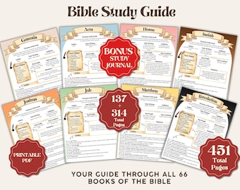 Bible Study Guide Printable, Bible Study Notes & Template, Christian Bible Study Journal, Scripture Study Workbook, Digital Download