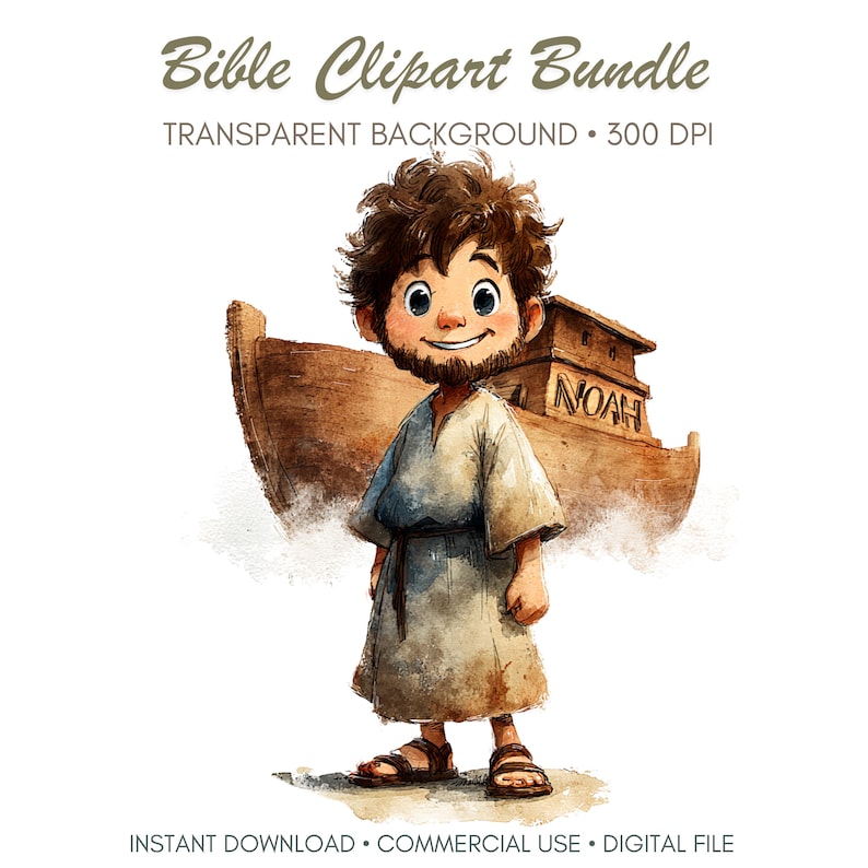 Bible Clipart Bundle 101 PNG Files, Christian Watercolor Clipart, Bible ...