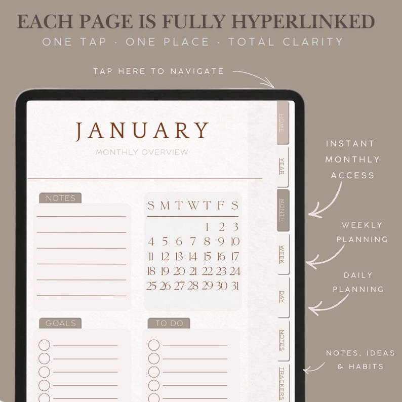 Simple Digital Planner | 2026 Planner | Minimalist Planner | Daily ...