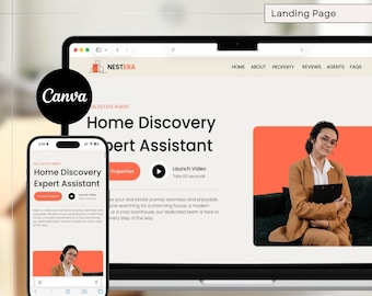 Canva Real Estate Website Template | Realtor Landing Page (Digital Download)