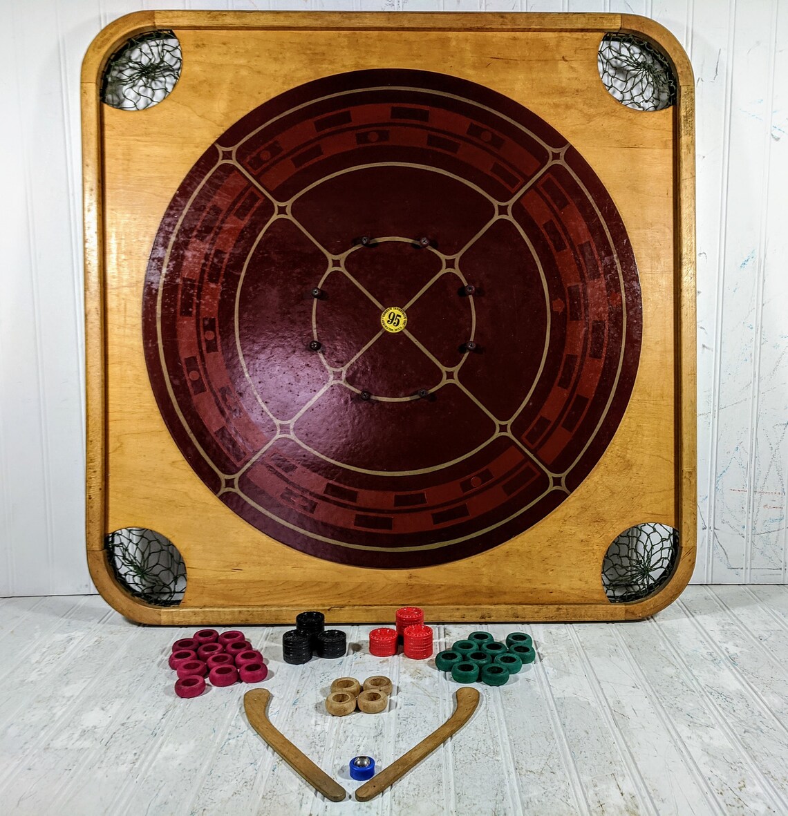 Carrom Wooden Game Board 95 Large 2 Sided Table Top Games Etsy