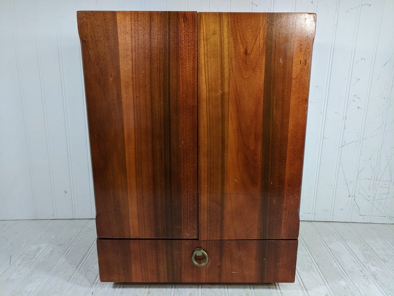 Standing Flatware Chest Mid Century Modern Upright Wooden Etsy