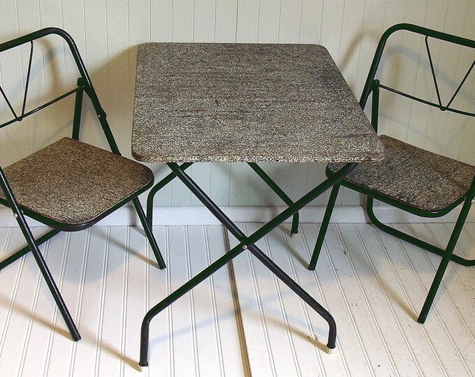 Vintage Industrial Table & Chairs Matching Set Child Size Etsy
