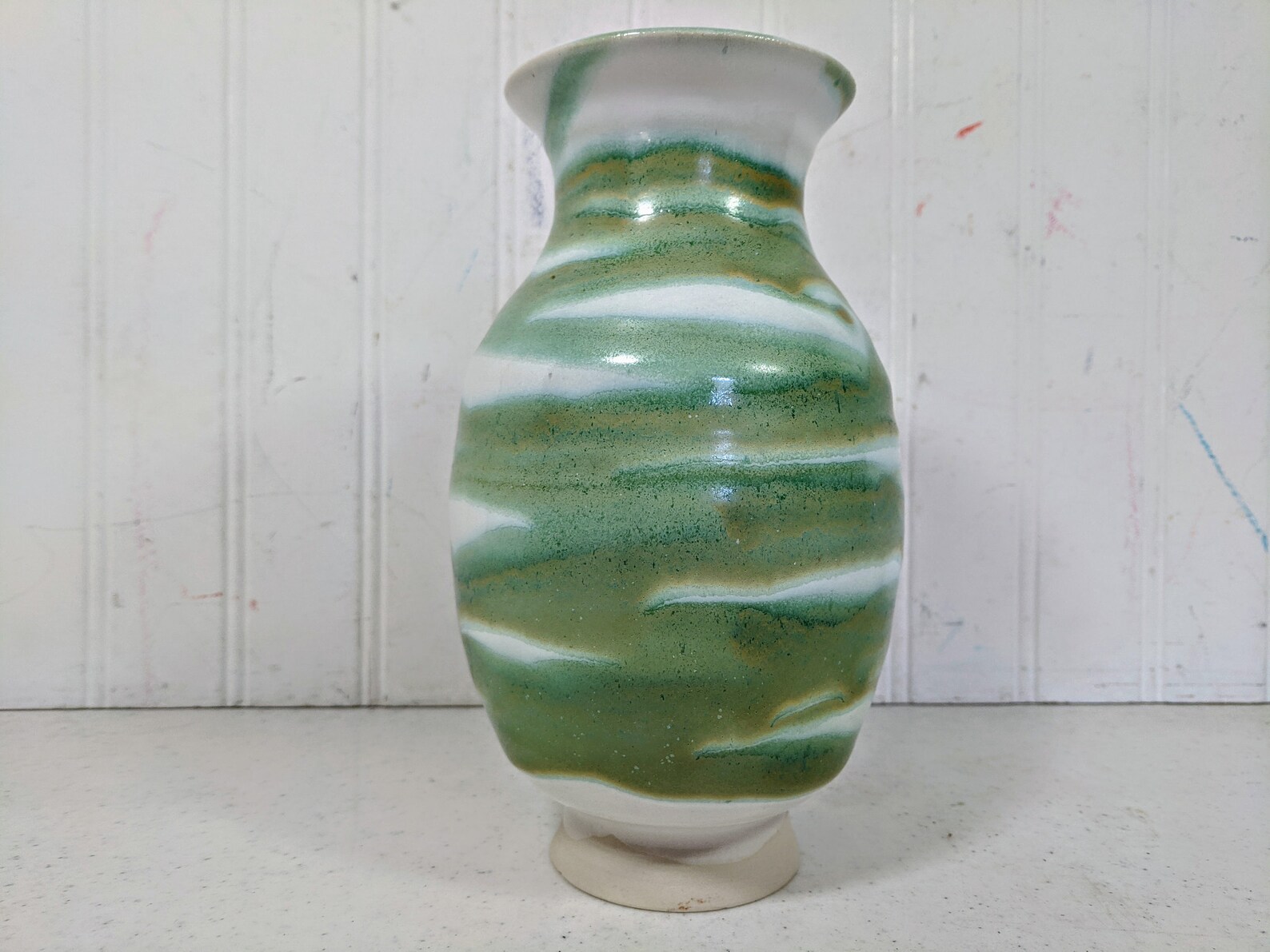 Beach Pottery Vase Seafoam Green Glaze Urn Hand Thrown 8 Etsy