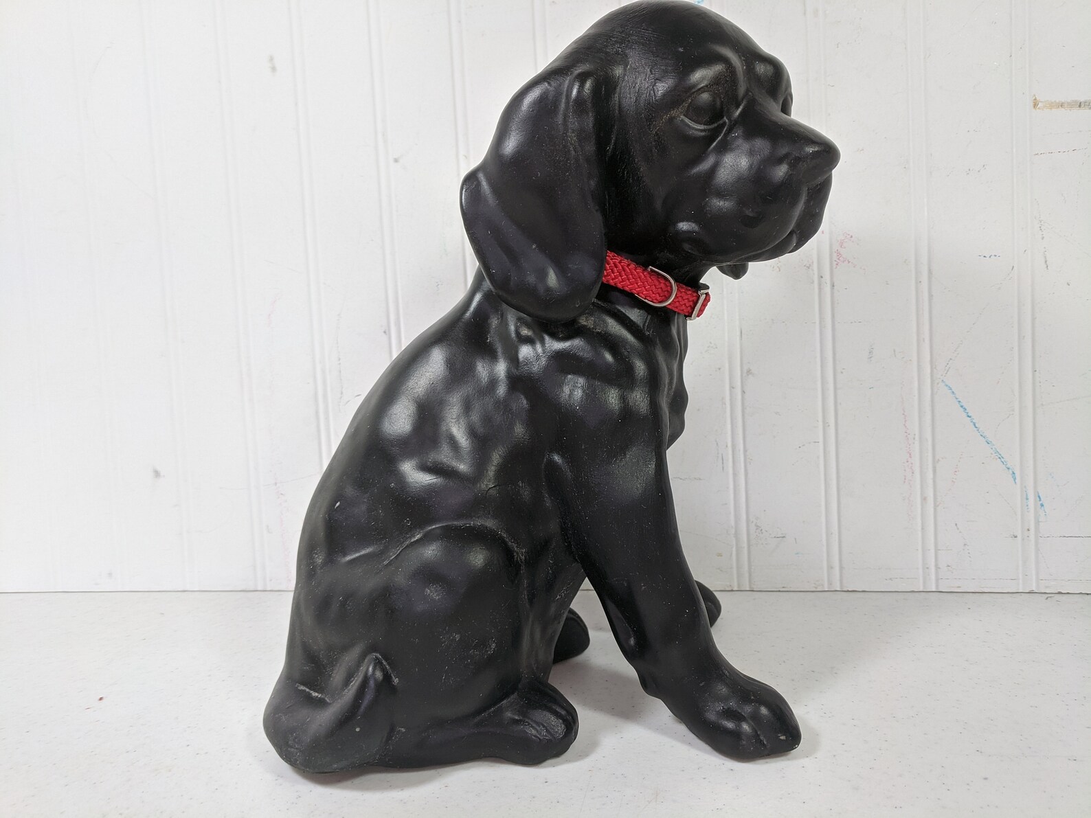 Black Labrador Dog Ceramic Figure 12 Sitting Dog Statue Etsy Norway