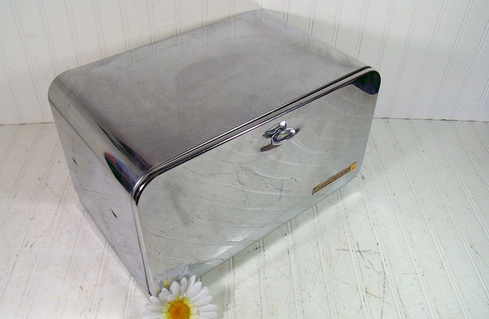 Vintage Chrome Heavy Duty Large Bread Box Retro Oversized Etsy