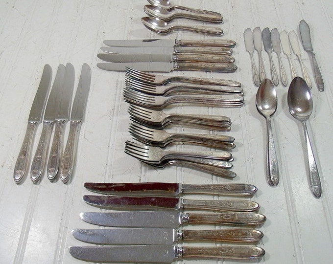 Antique Silver Plate Flatware Collection of 66 Pieces Etsy
