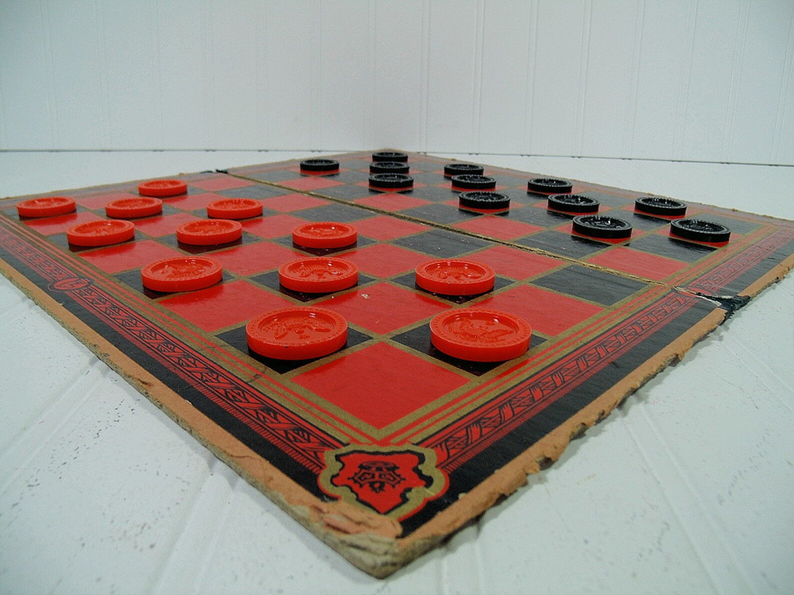 Vintage Plastic Checkers and Well Worn Aged Board Game Retro Etsy