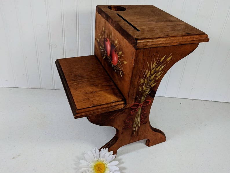 Doll Size 18 Inch School Desk American Girl Display Oneroom Schoolhouse Wooden Primitive Furniture Seat Handpainted Tolework Art