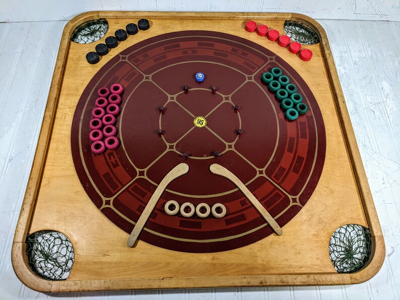 Carrom Wooden Game Board 95 Large 2 Sided Table Top Games Etsy