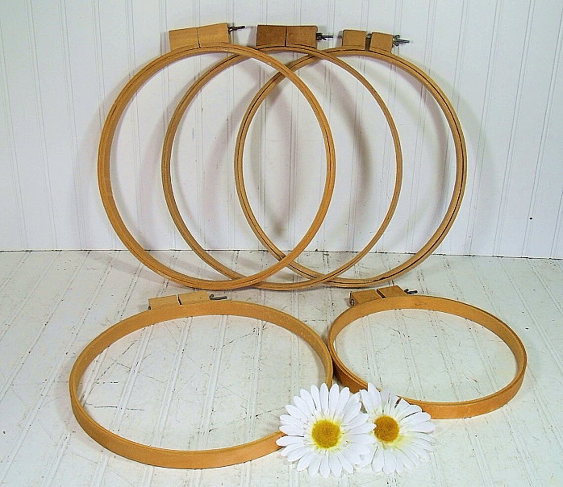 Wooden Quilting Hoops Set of 7 Vintage Sewing Essentials Etsy