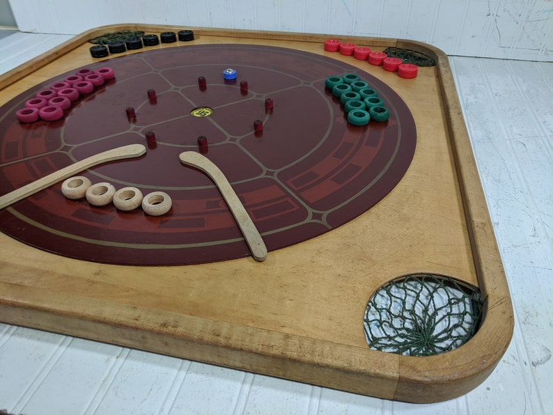 Carrom Wooden Game Board 95 Large 2 Sided Table Top Games Etsy