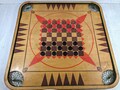 Carrom Wooden Game Board #95 Large 2 Sided Table Top Games Board Checkers Crokinole Solid Wood Wall Art Game Room Pool Hall Man Cave Decor