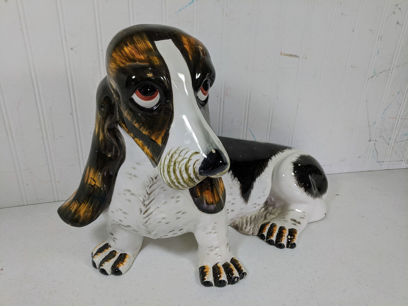 Basset Hound Statue XL Made in Italy Very Large Ceramic Basset Etsy