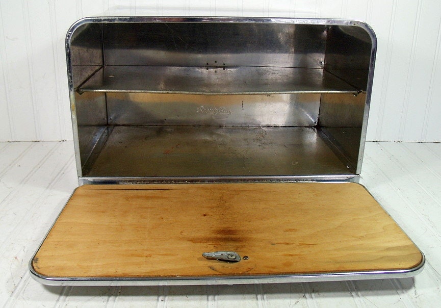 Vintage Chrome Heavy Duty Large Bread Box Retro Oversized Etsy