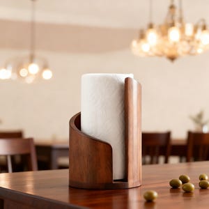 Mountain Paper Towel Holder – 2026 New Solid Wood Countertop Stand, One-Hand Tearing, Fits Jumbo Rolls