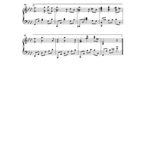 Peut inclure: Une page de partition musicale portant le nom VALENTIN SARIĆ en haut, avec le chiffre 6 &agrave; gauche et 3 &agrave; droite. Le document affiche deux port&eacute;es de notation musicale pour piano, incluant les mesures 38 &agrave; 45 avec des notes noires.