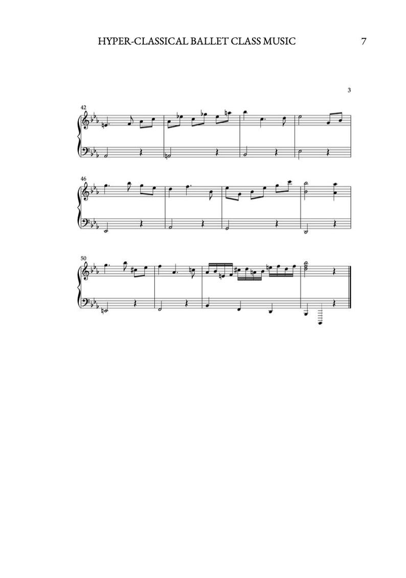 Peut inclure: Partition musicale intitul&eacute;e "HYPER-CLASSICAL BALLET CLASS MUSIC". La musique est &eacute;crite &agrave; l'encre noire sur fond blanc. Les notes sont dispos&eacute;es sur trois port&eacute;es, avec des cl&eacute;s de sol et de fa.