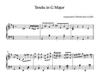 Tendu in G majeur – Bladmuziek piano voor balletles