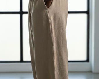 Organic Cotton Harem Pants Women | Handmade Boho Yoga Trousers | Loose Fit Baggy Pants | Linen Aladdin Pants XS to 2XL