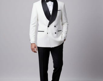 Christian Dior ATELIER tuxedo jacket 44 Cannage Tuxedo White