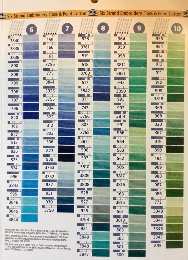 DMC Embroidery Floss Ecru White Bright White 01 210 DMC Etsy