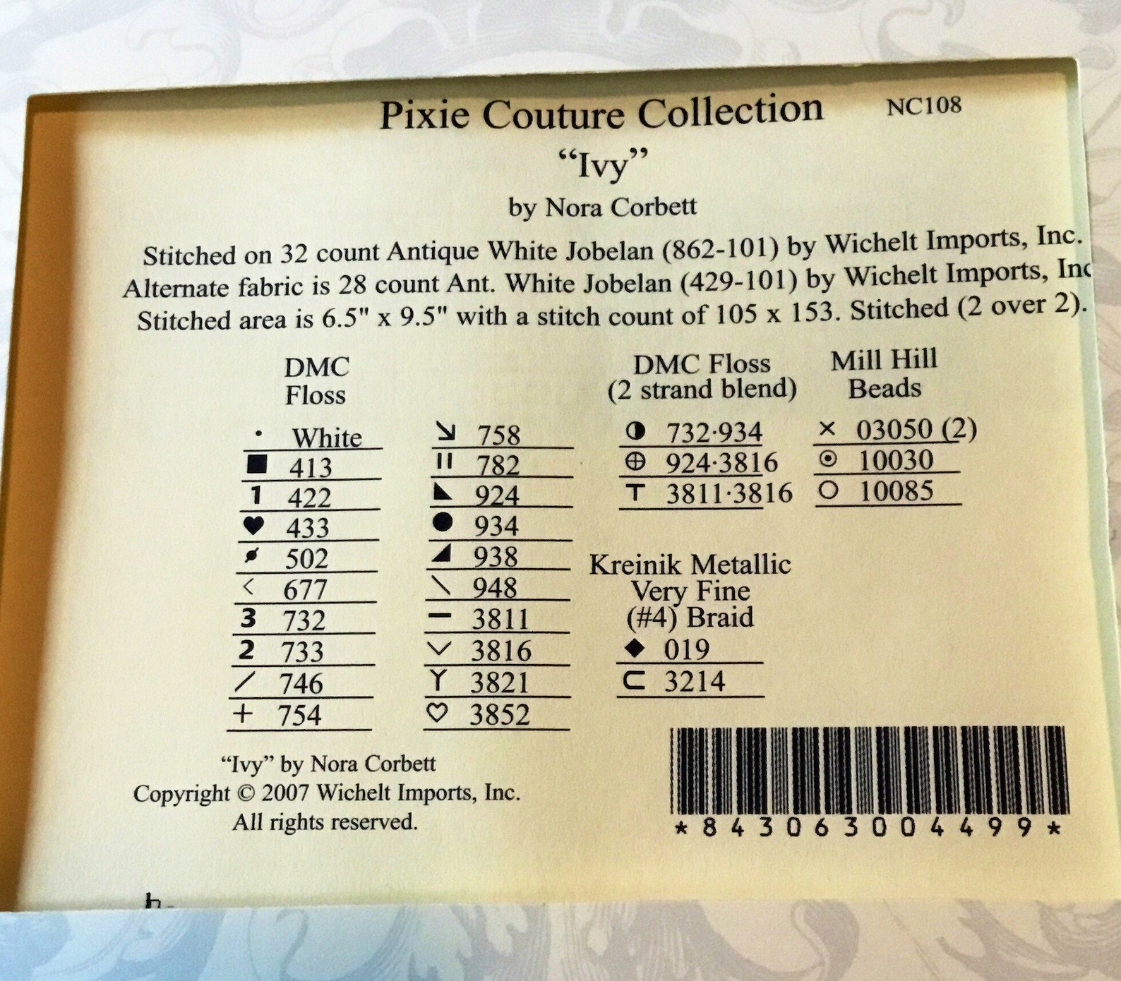 Ivy Cross Stitch Pattern Pattern From the Pixie Couture Etsy