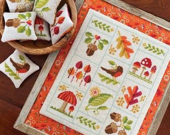 Fall Frolic Sampler cross stitch pattern