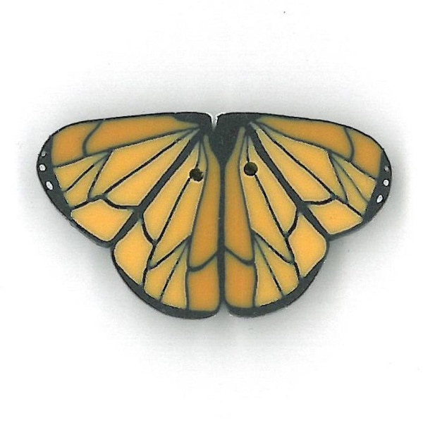 Monarch butterfly, polymer clay button- 1107 Just Another Button Company