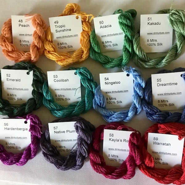 Hand dyed silk floss by Dinky Dyes - 48- 111