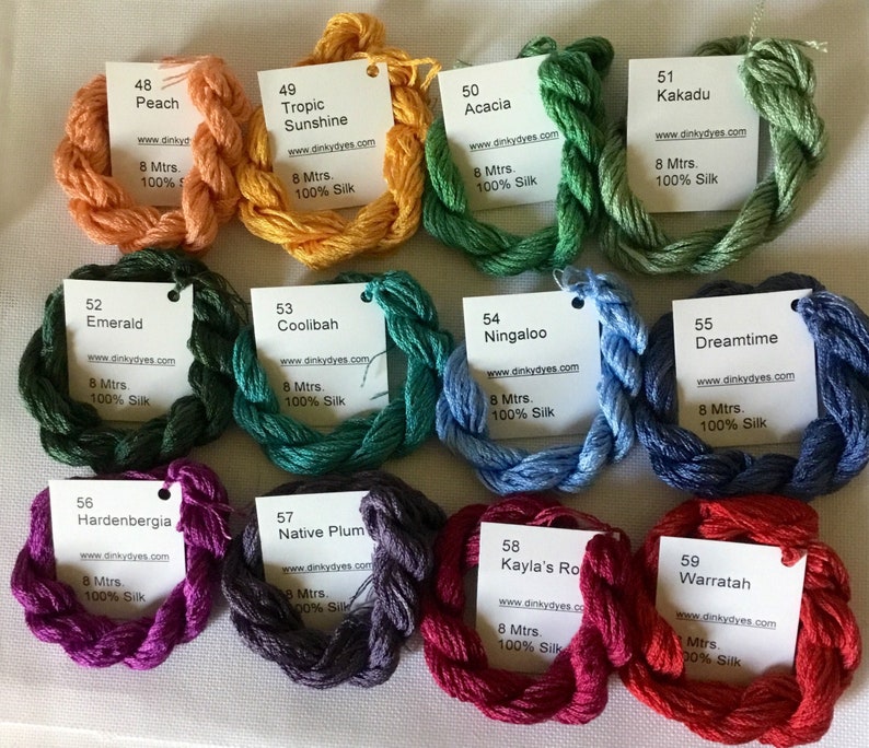 Hand dyed silk floss by Dinky Dyes 48 111 image 1