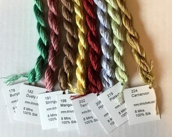 Hand dyed silk floss by Dinky Dyes 179-224