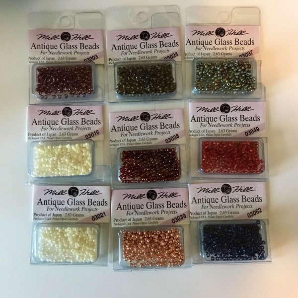Mill hill antique glass seed beads 3002-3062
