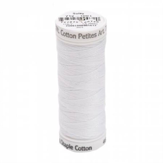 Sulky Bright White 1001, 12 Wt Cotton Thread 