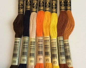 DMC floss 8 pack embroidery thread fall colors