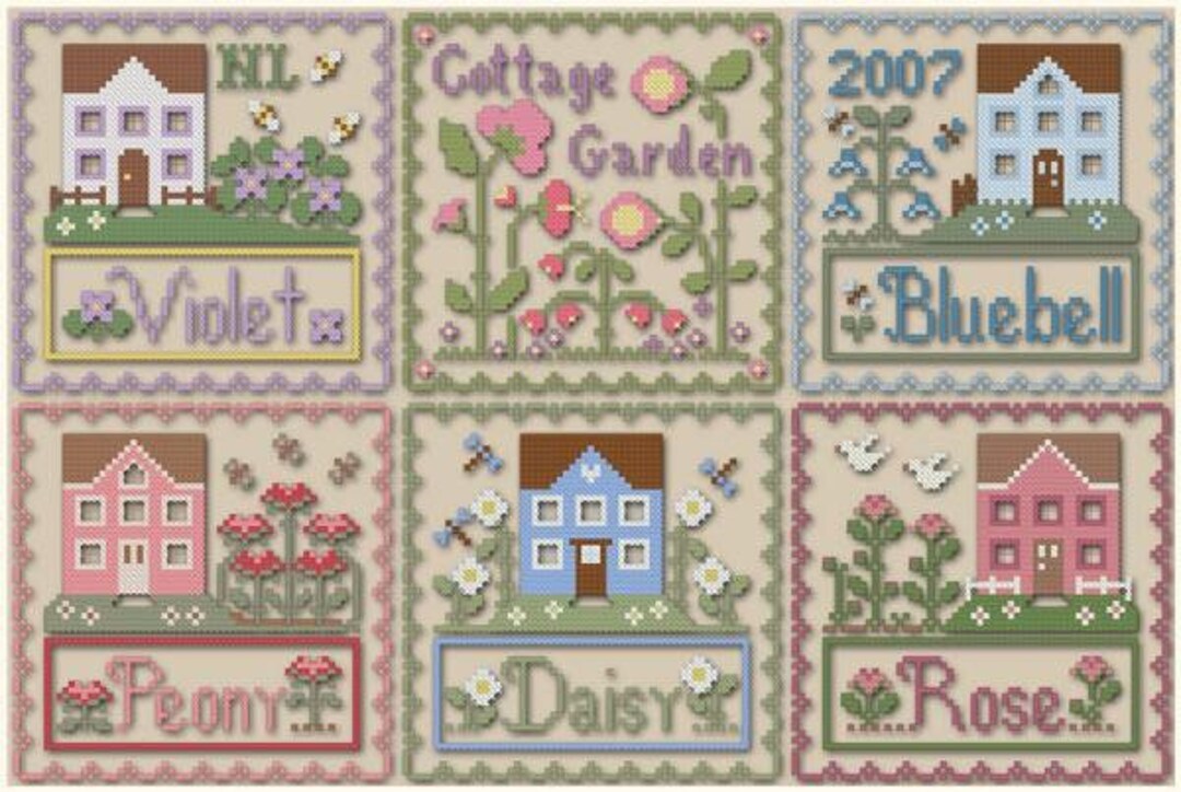 Cottage Garden Cross Stitch Pattern by Country Cottage Etsy
