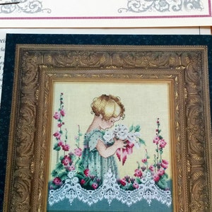 Emma’s Garden cross stitch pattern, Lavender and Lace pattern by Marilyn Leavitt-Imblum